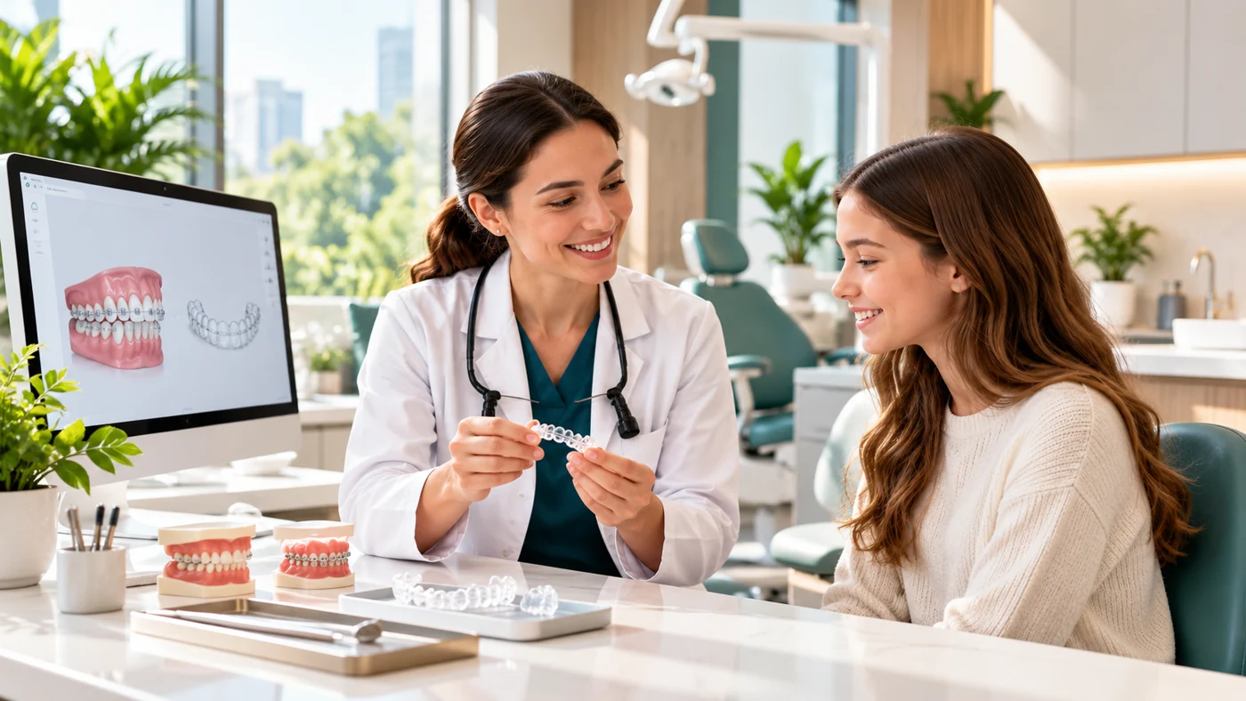 Orthodontist explaining treatment